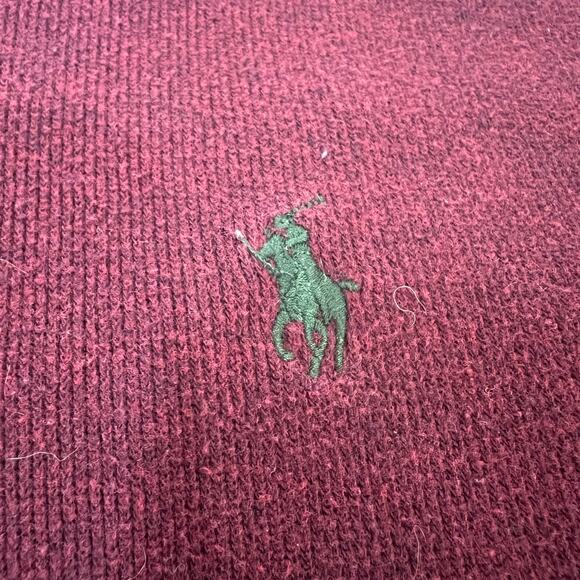 Polo Ralph Lauren Men’s Small Burgundy 1/4 Zip 100% cotton Sweater - Picture 3 of 12